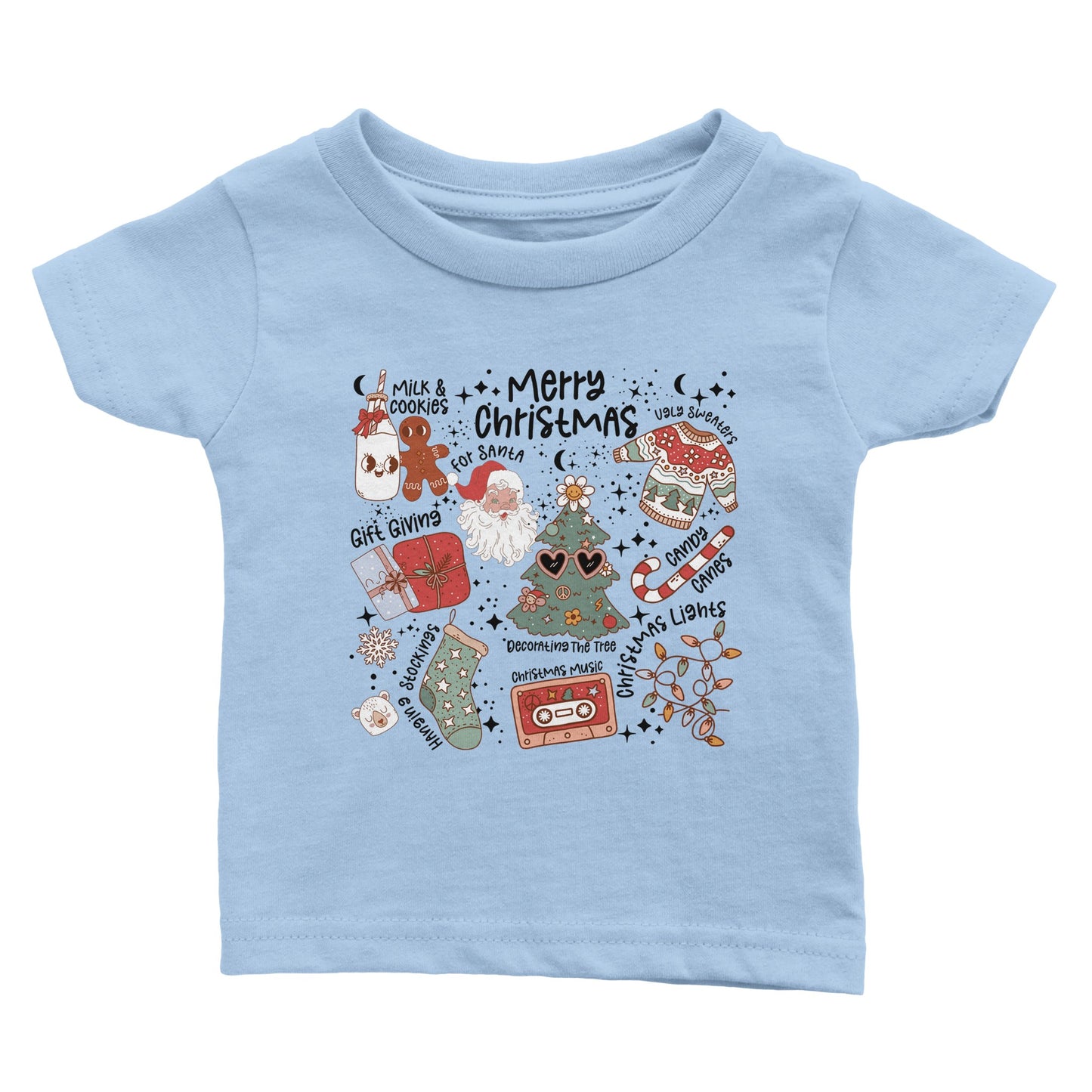 Retro t-shirt med julmotiv