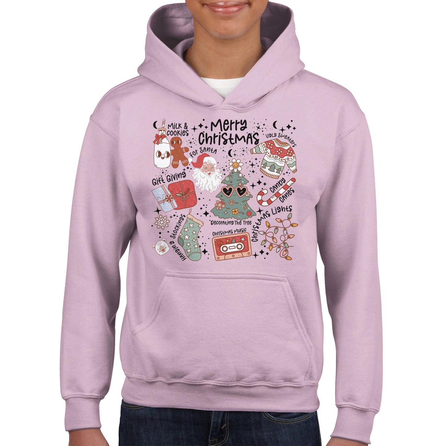 Retro Jule hoodie til barn