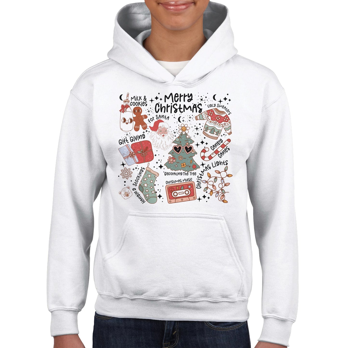 Retro Jule hoodie til barn