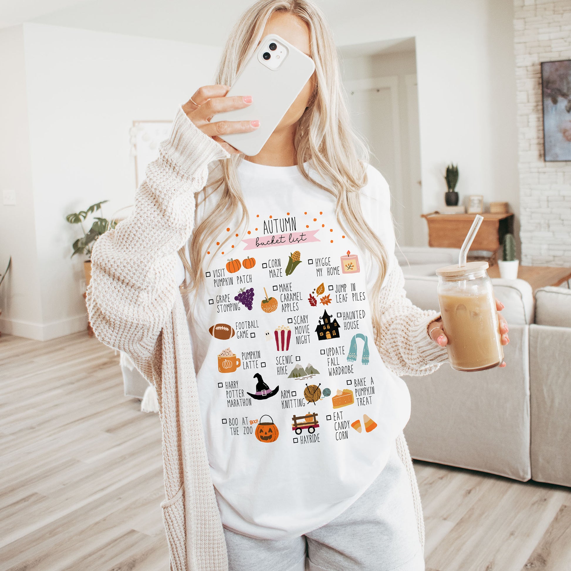 autumn bucket list t-skjorte høst