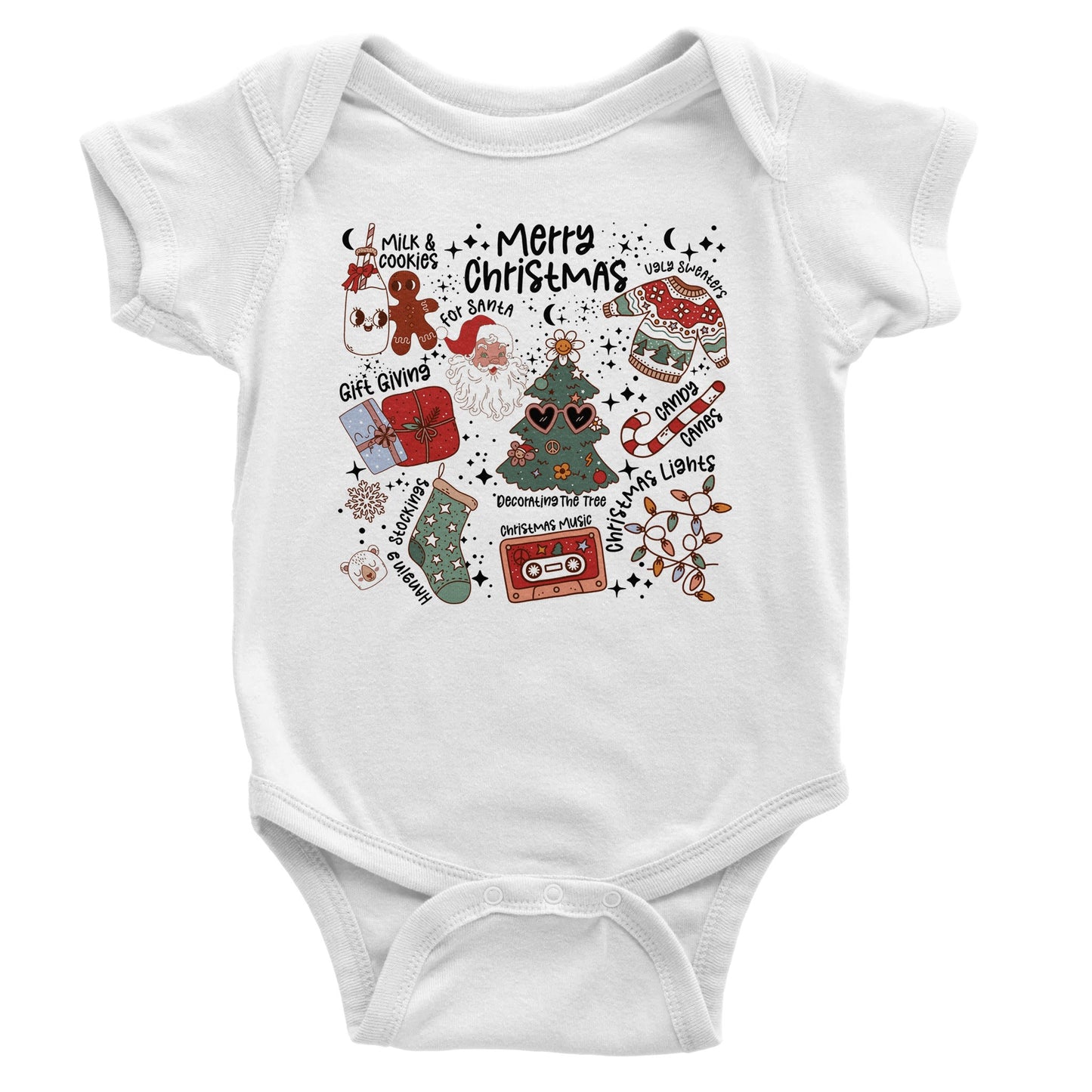 Retro julmotiv bodysuit för baby