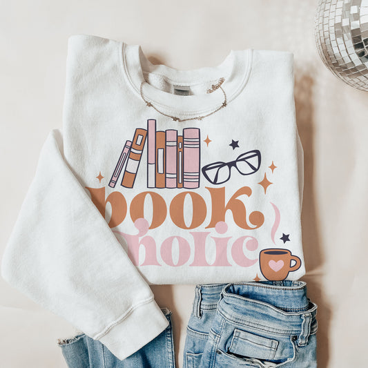 bookaholic sweatshirt white