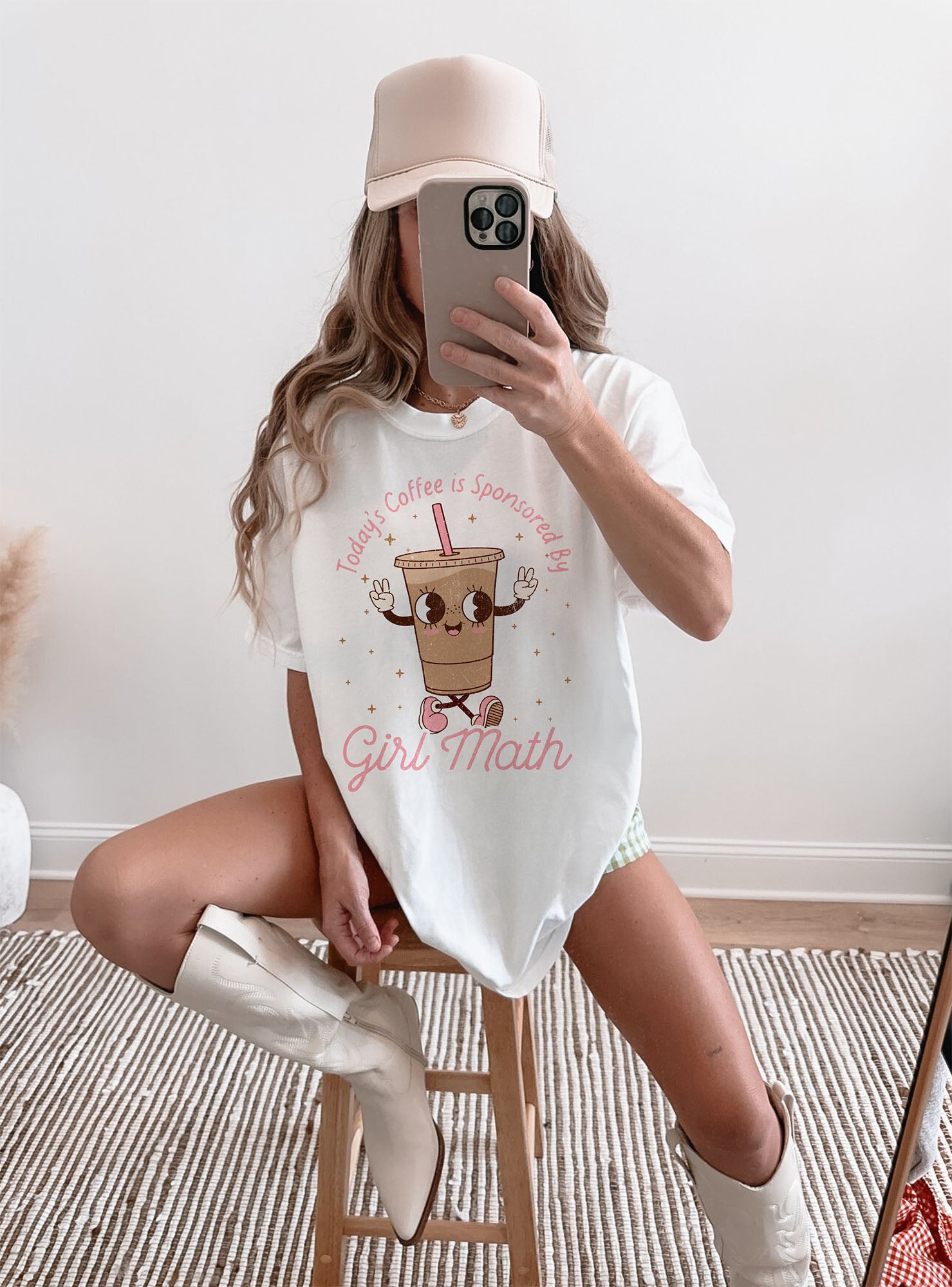 girl math t-skjorte hvit