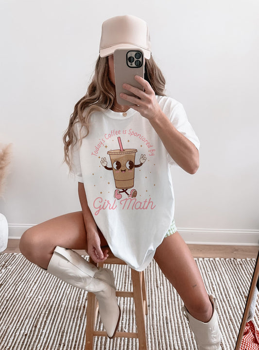 girl math t-skjorte hvit