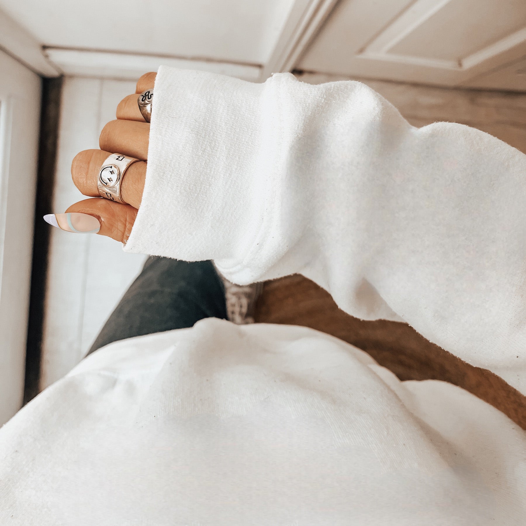 håndledd sweatshirt hvit