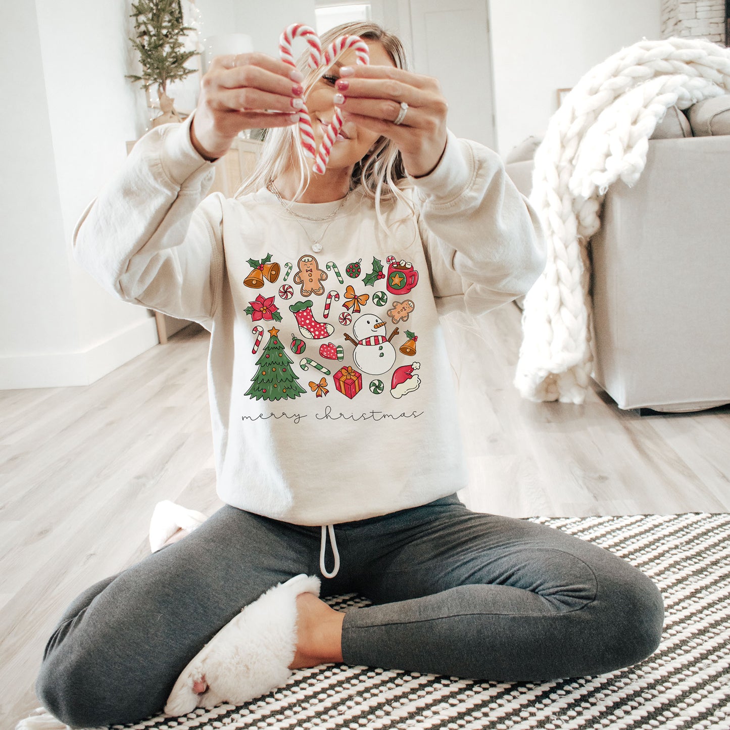 julegenser merry christmas sand