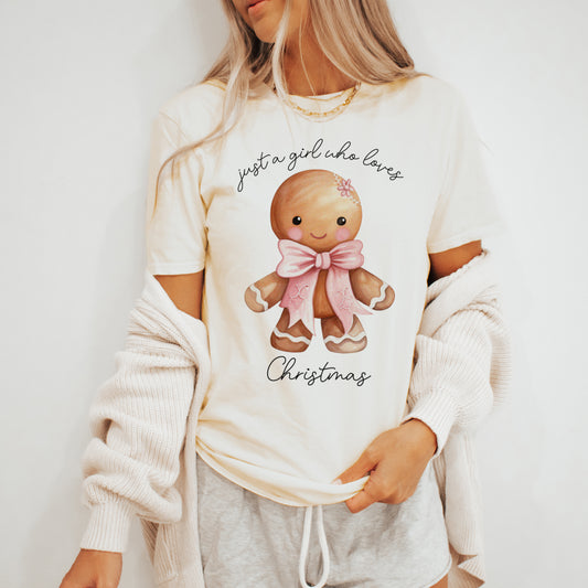 Just a girl who loves Christmas t-skjorte