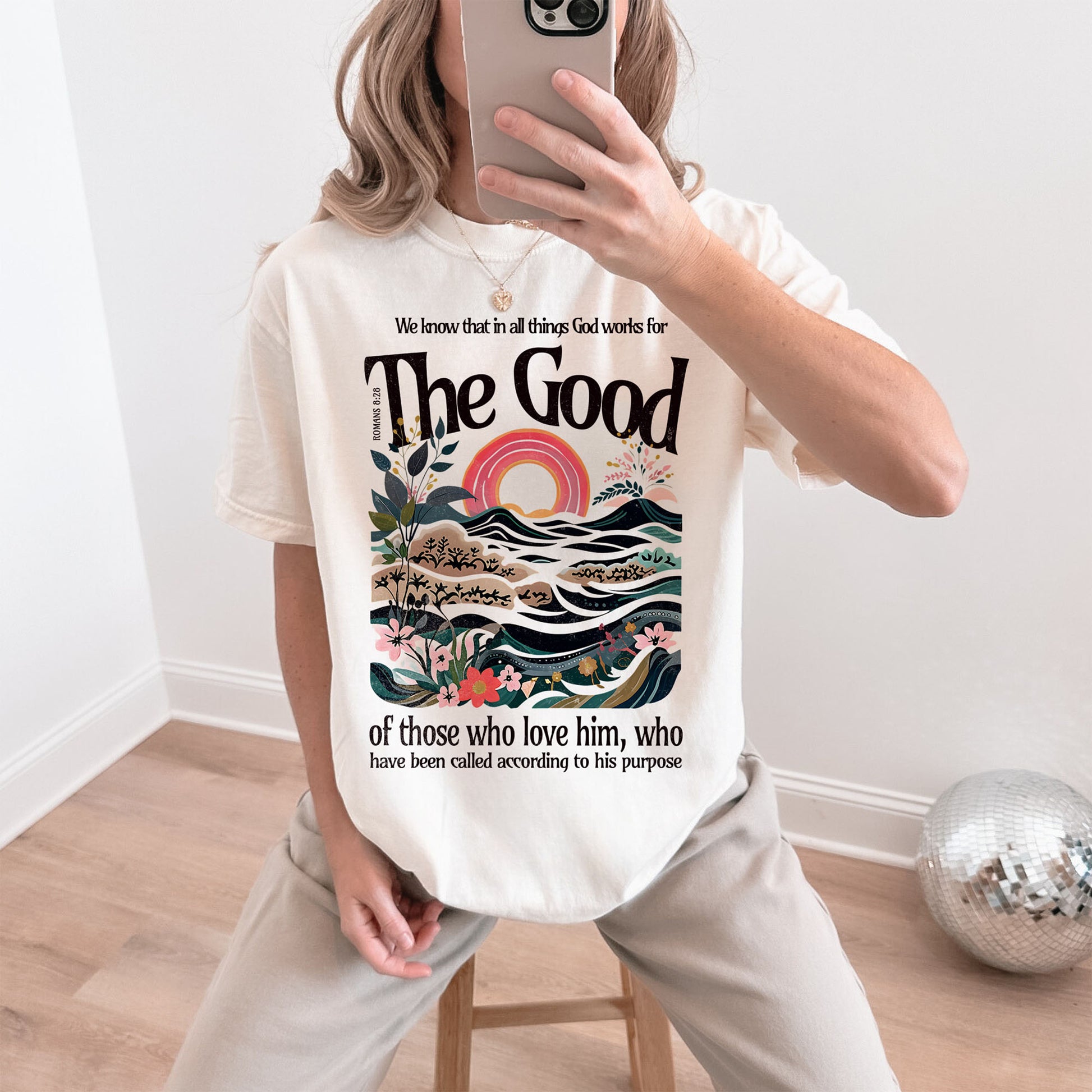 Kristen t-skjorte naturhvit