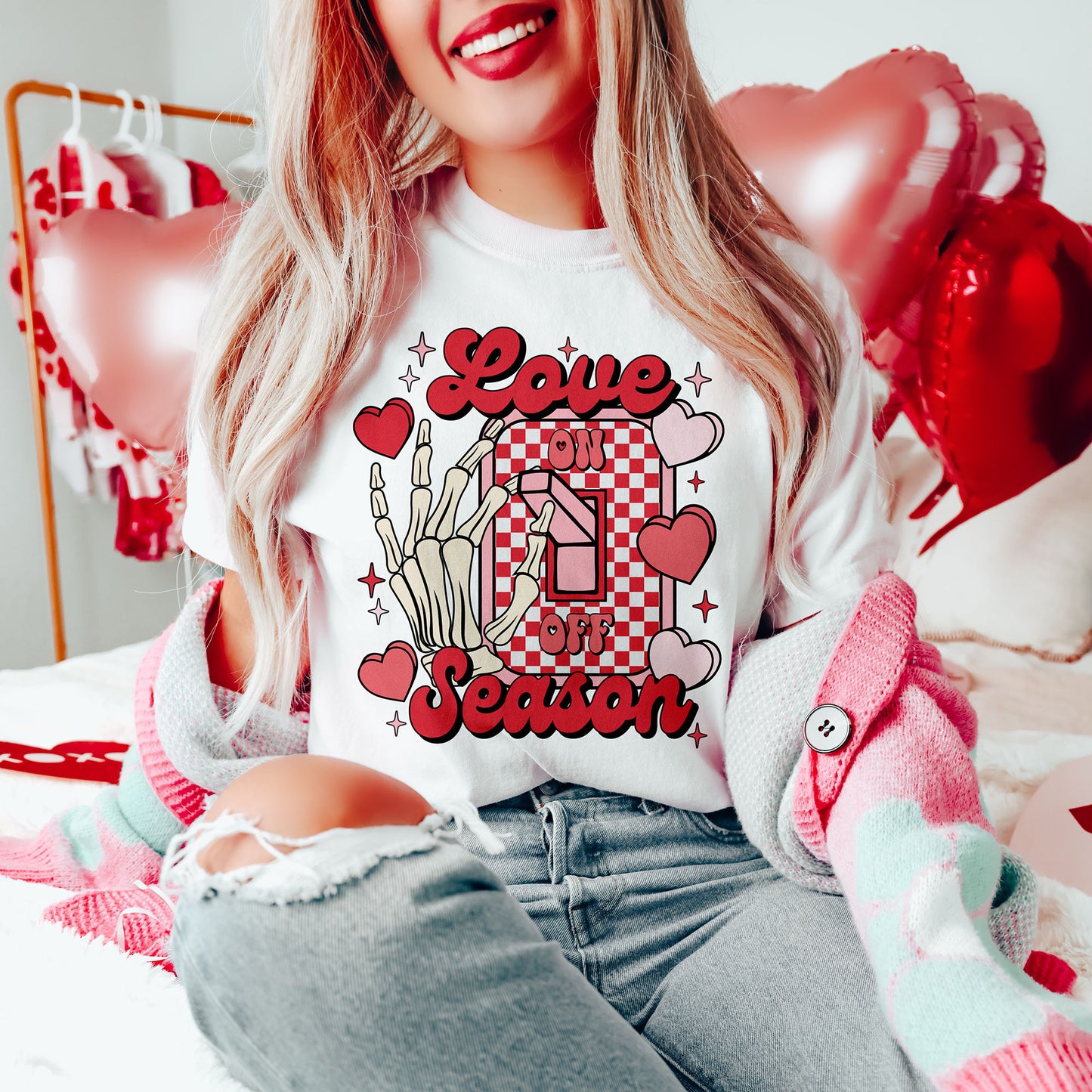 love season valentine t-skjorte hvit