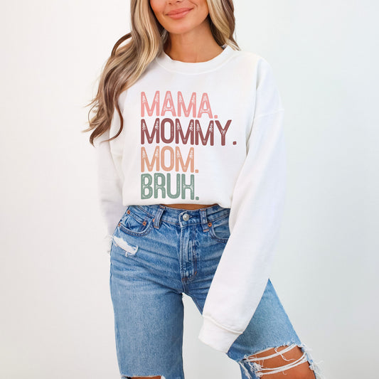 mama bruh sweatshirt hvit