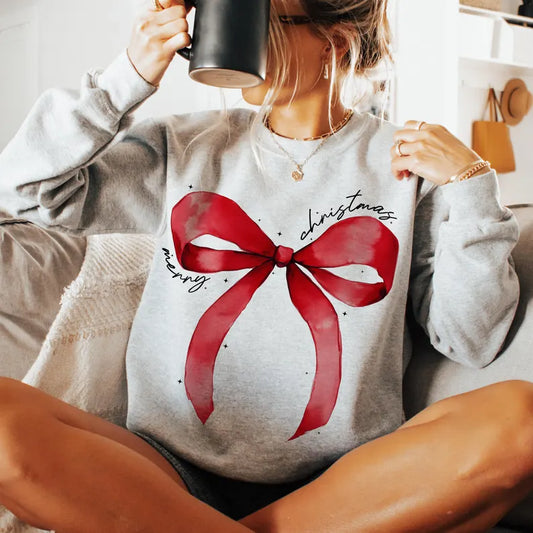 Merry Christmas Bow Julegenser