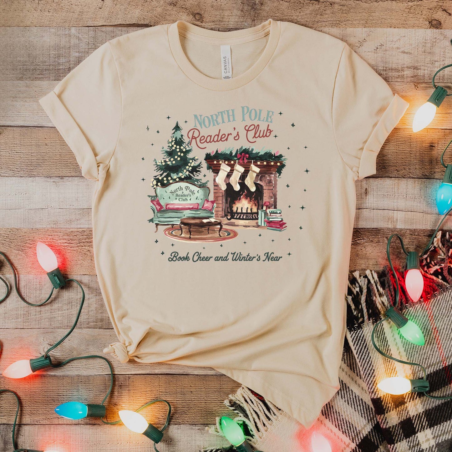 North Pole Reader's Club T-Shirt | Bella + Canvas