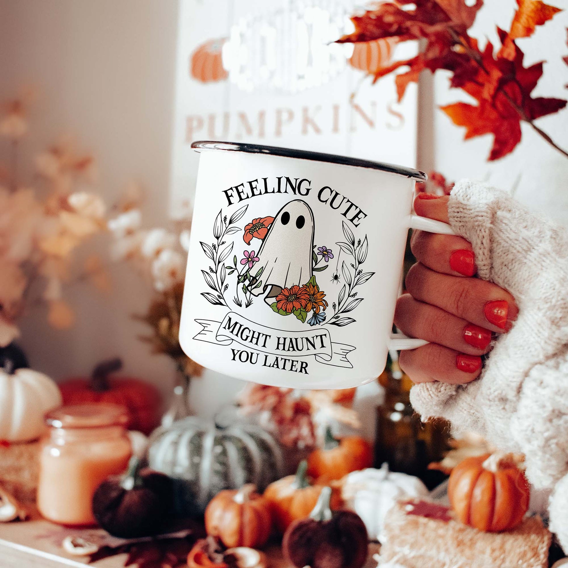 spooky emaljekrus halloween