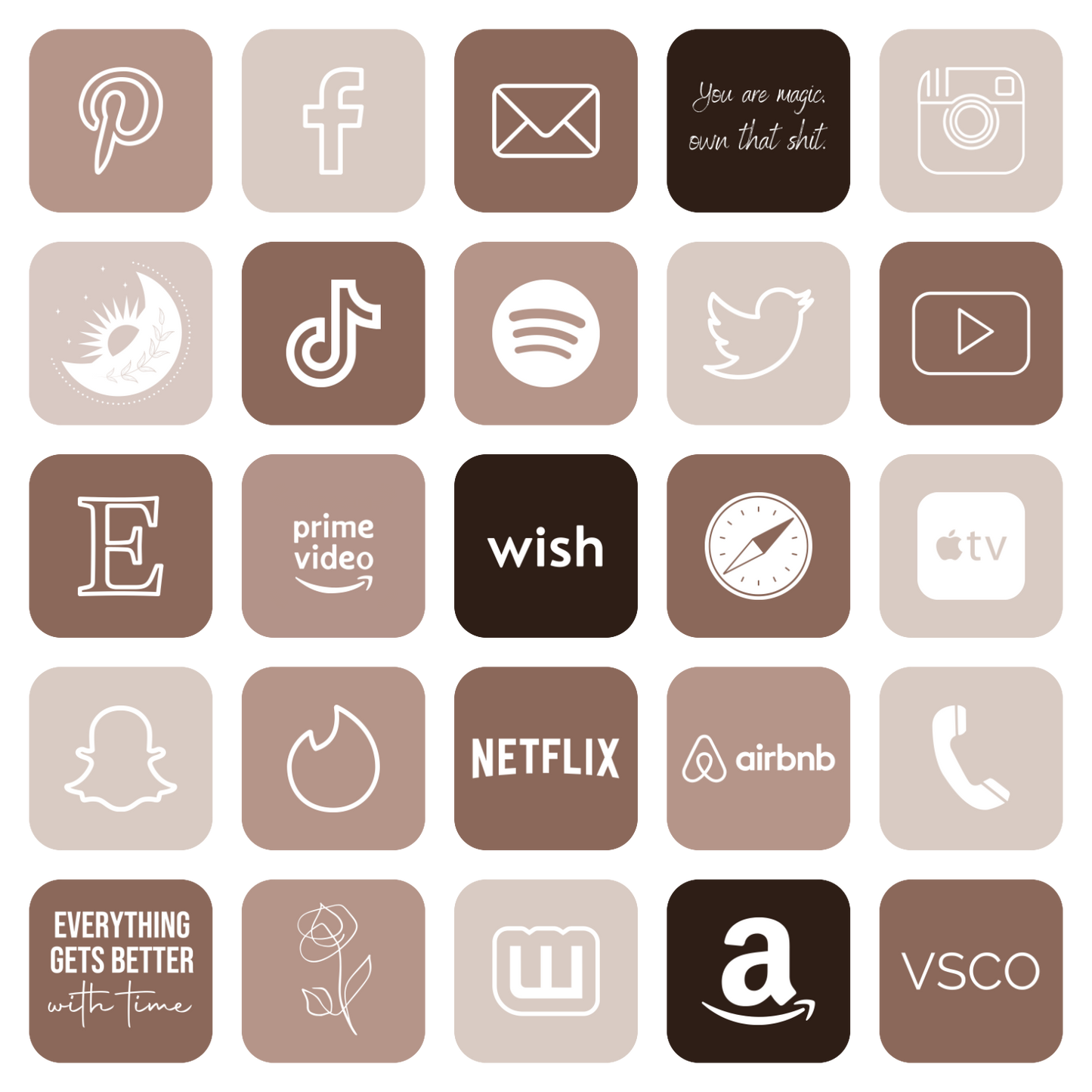 App Icons IOS Brown Aesthetic