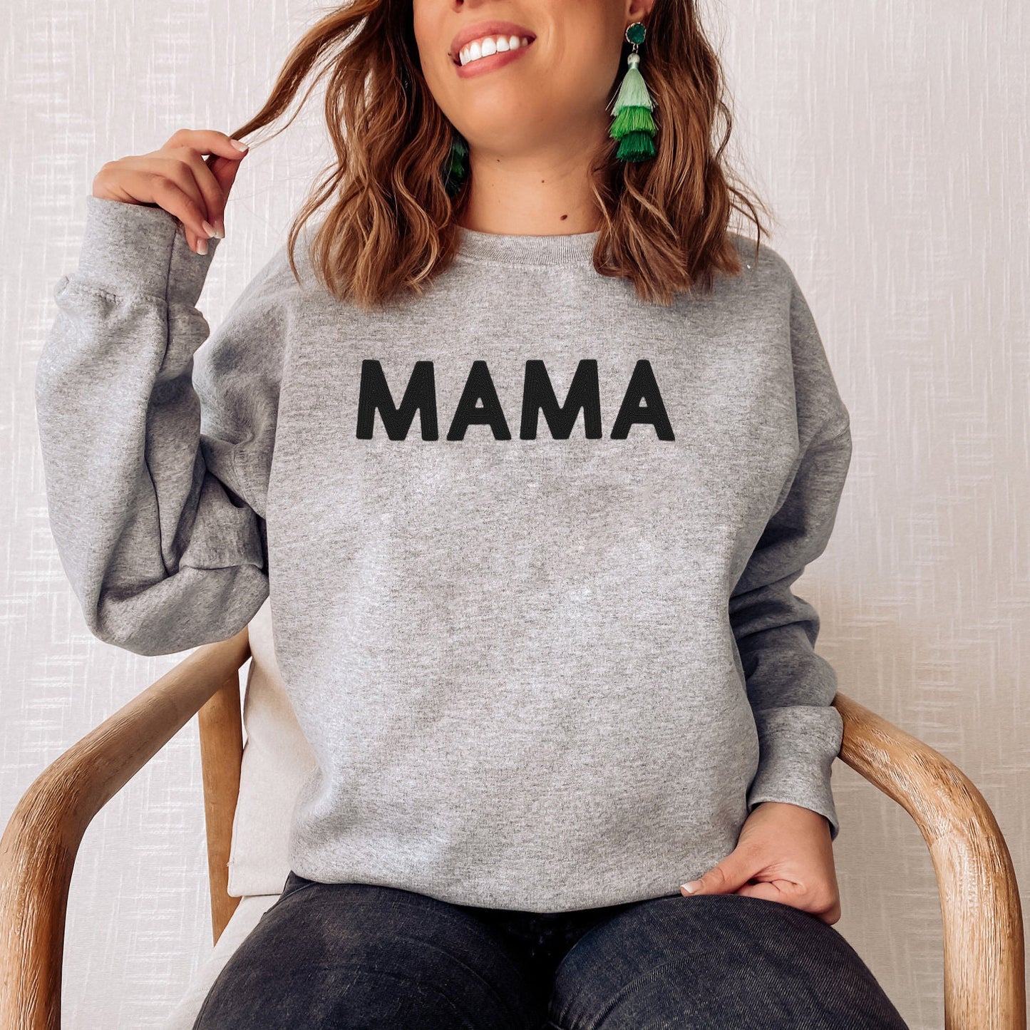 Embroidered Mama Sweatshirt
