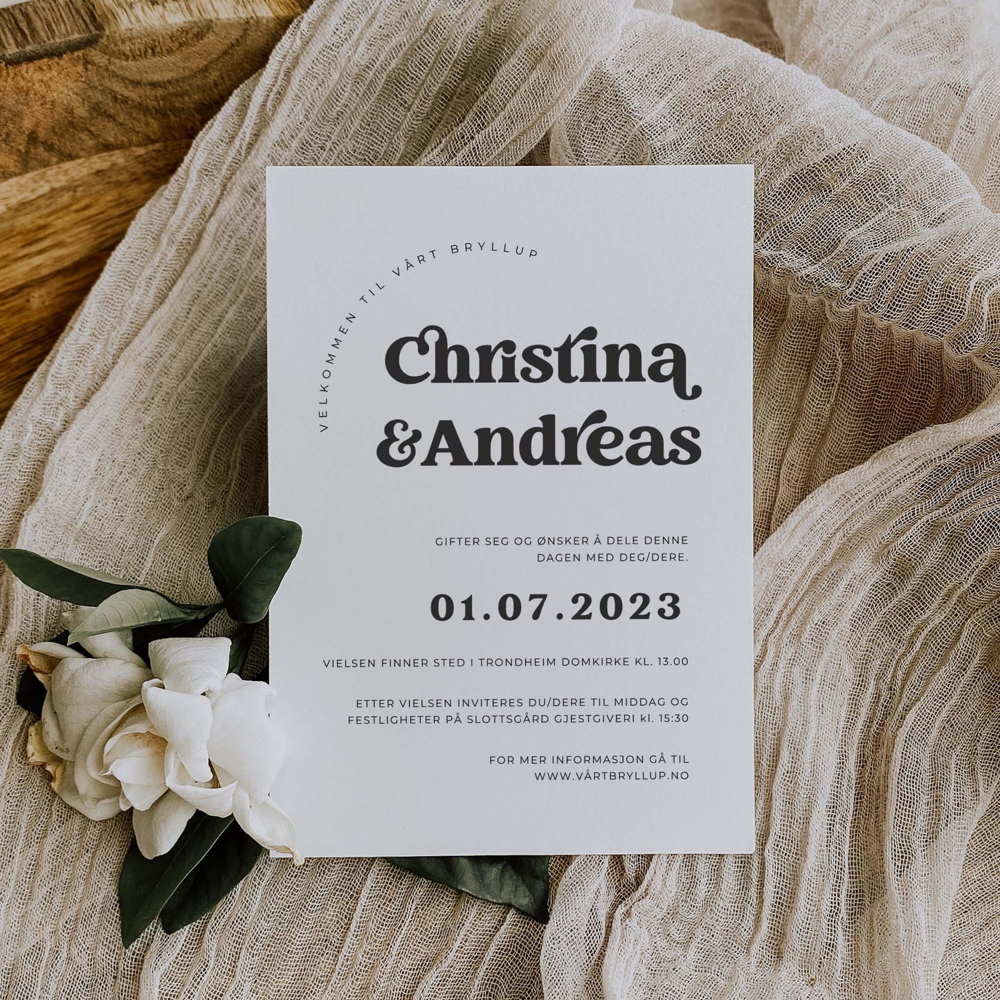 Retro Wedding Invitation Canva Template
