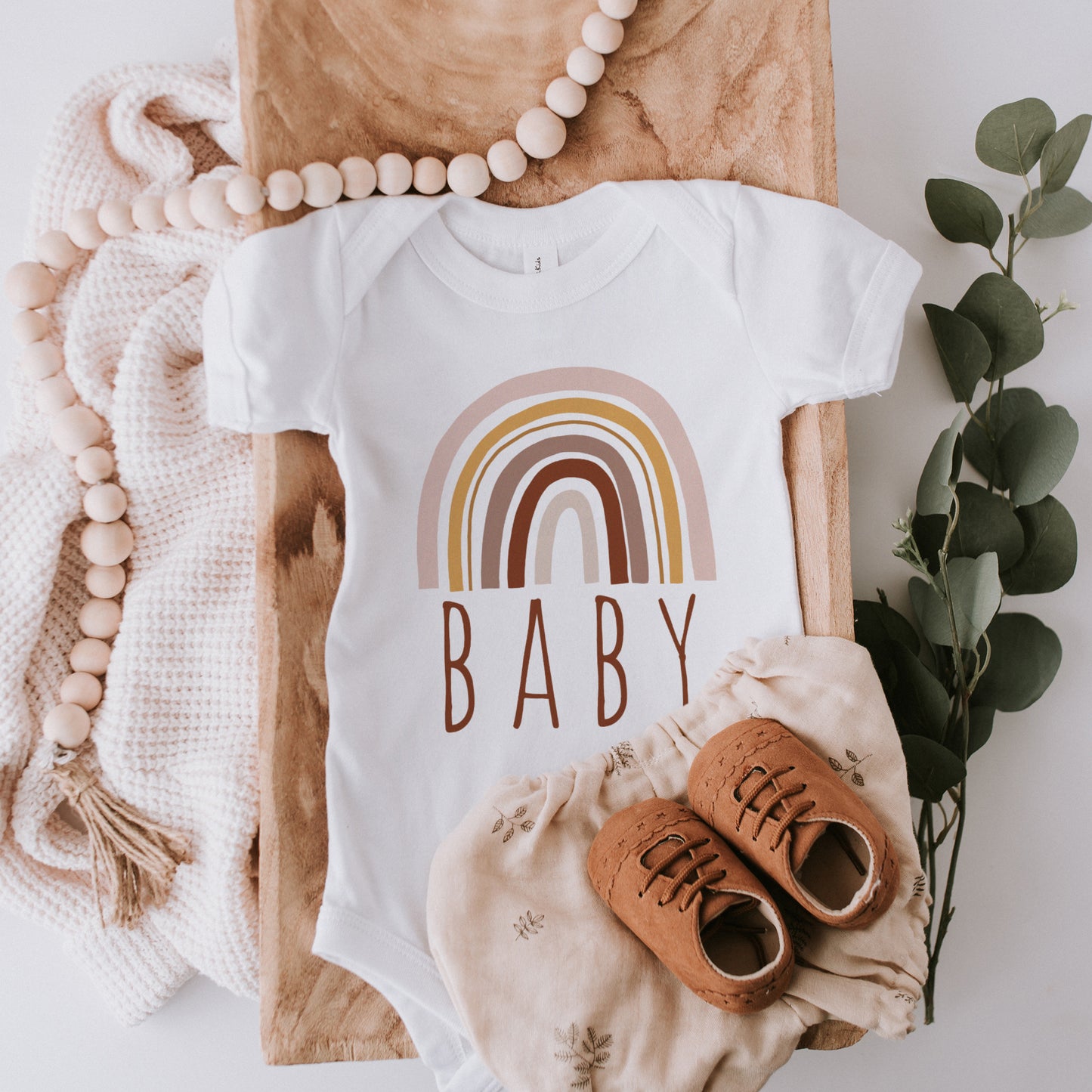 Baby Bodysuit With Rainbow