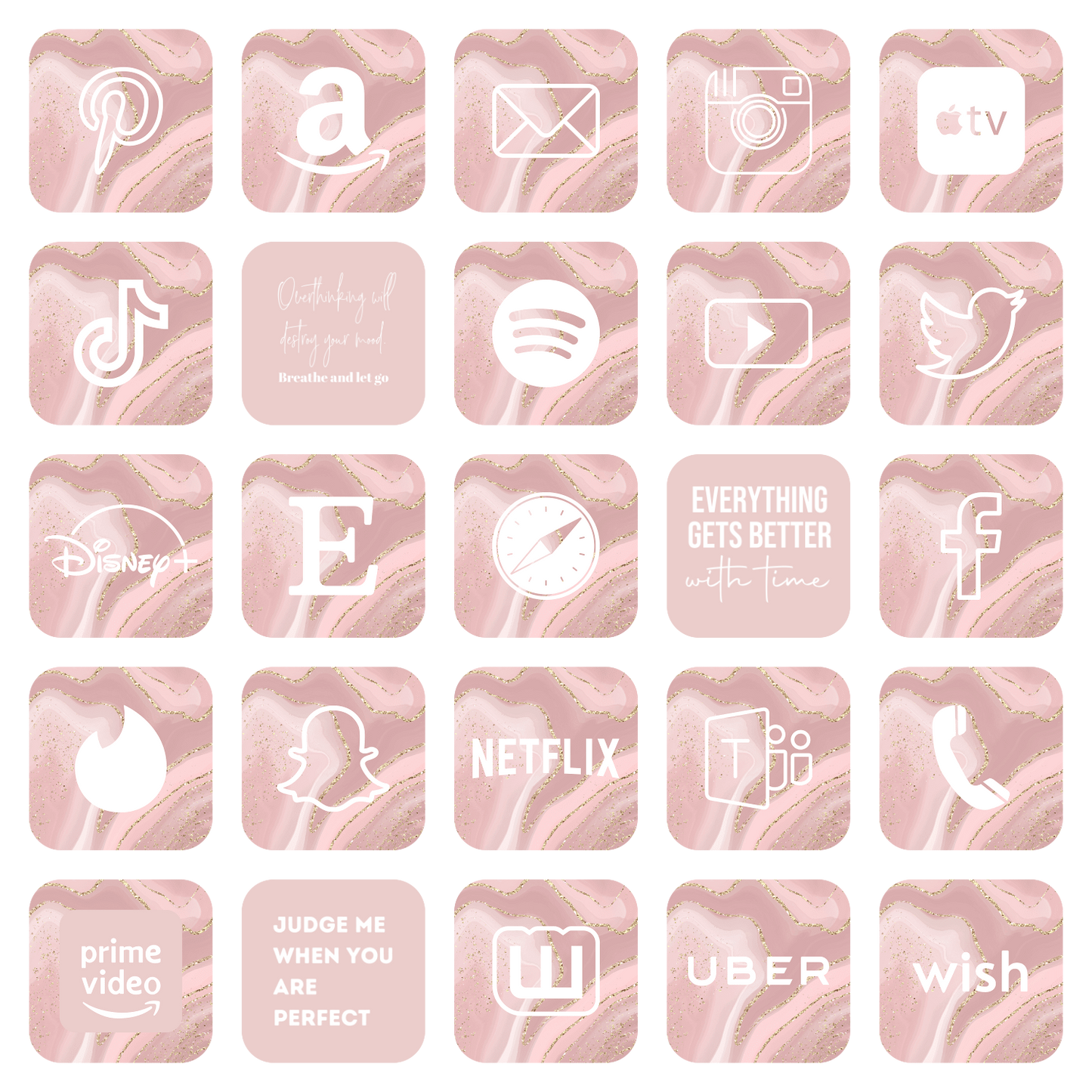 App Icons IOS Blush Marble
