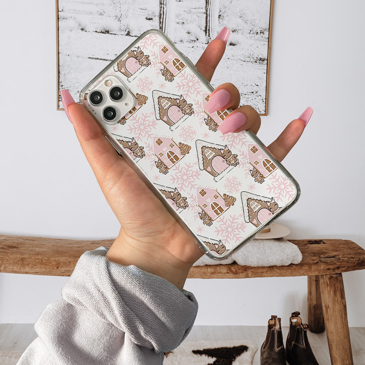 iphone deksel pink christmas