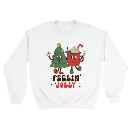 Hvit julegenser feeling jolly