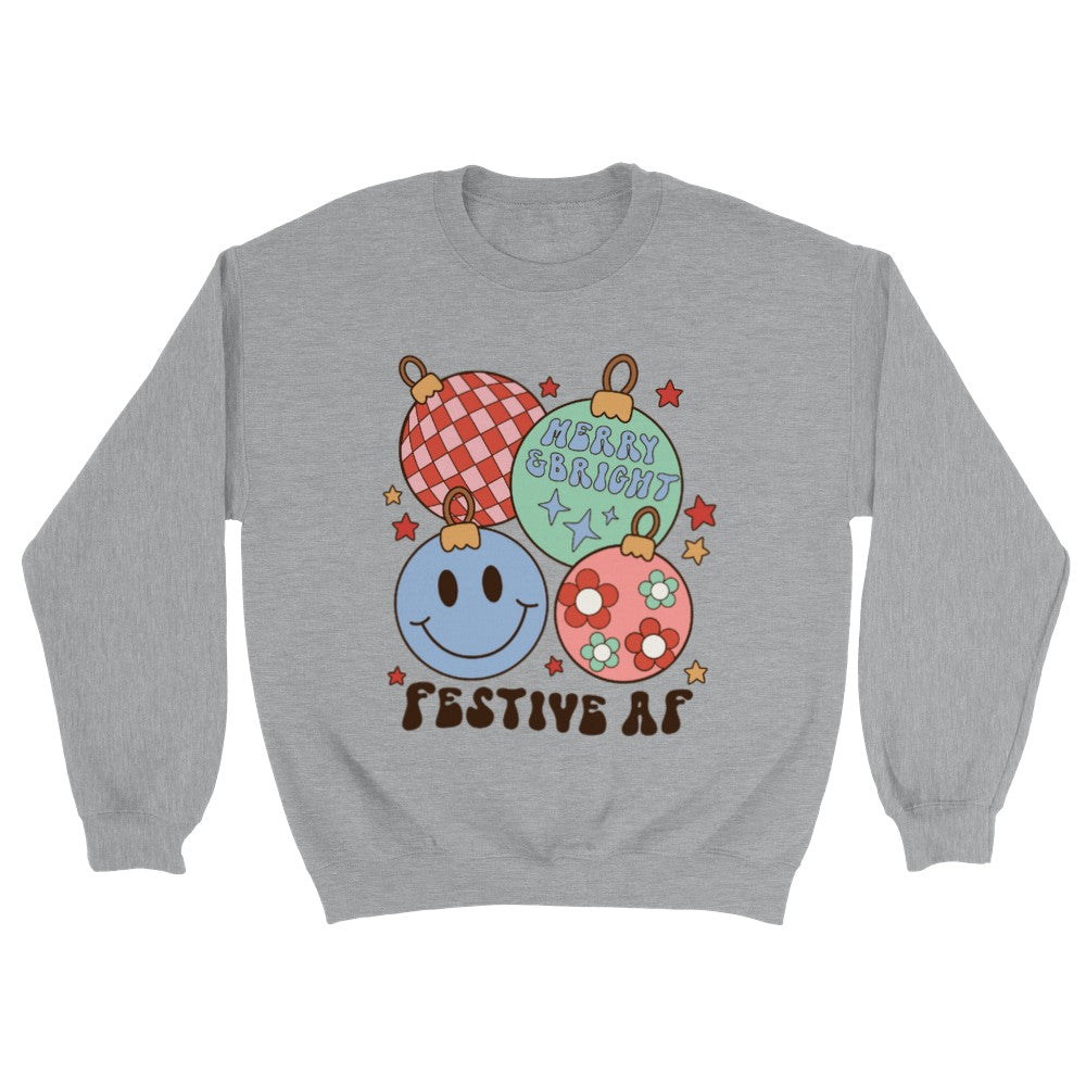 Christmas jumper Festive AF Sports grey