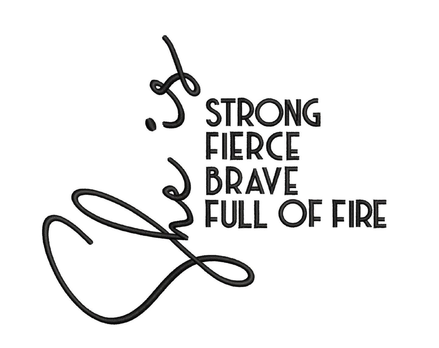 She is Fierce Machine Embroidery