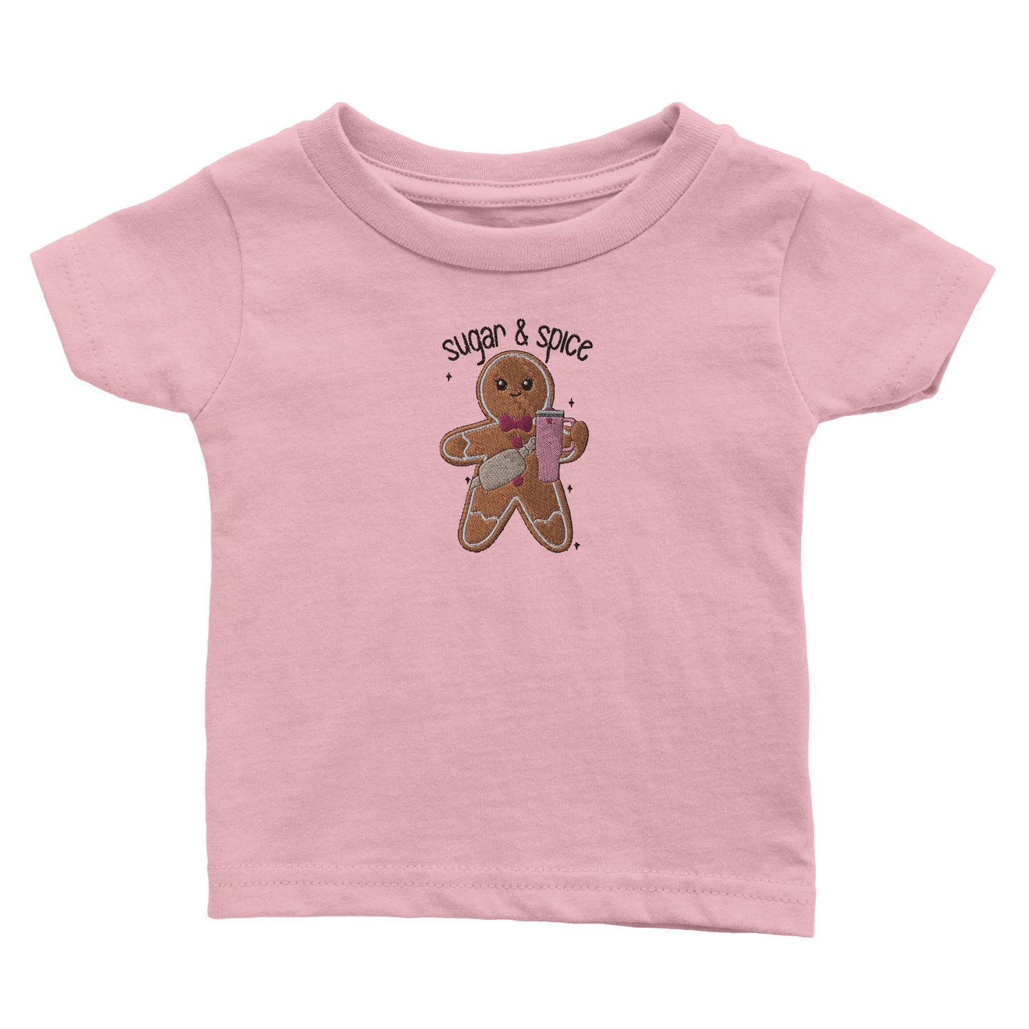 Gingerbread t-skjorte til baby - Brodert