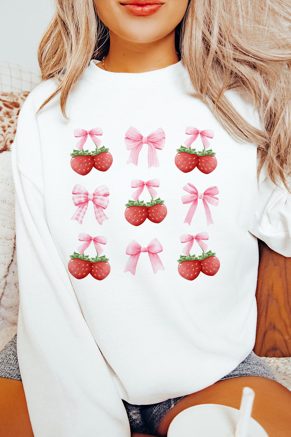 coquette sweatshirt strawberries