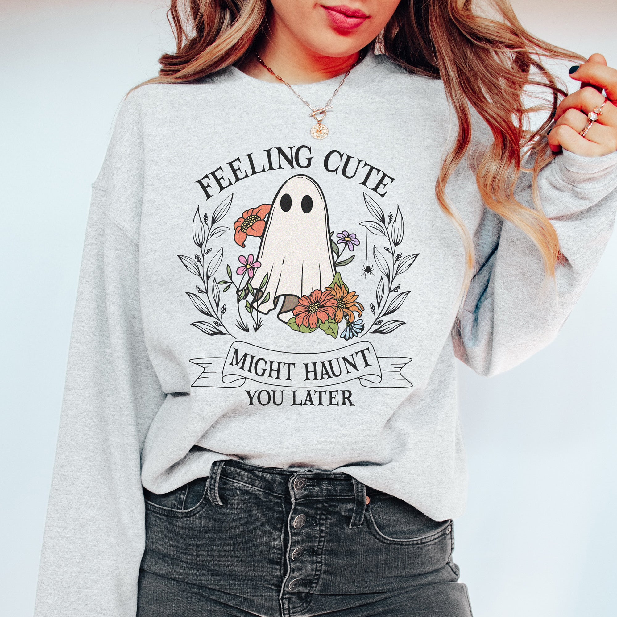 feeling cute halloween sweatshirt