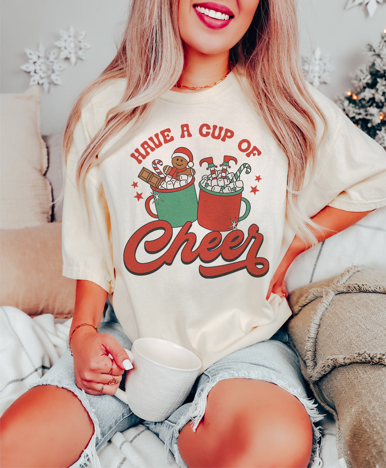 Have a cup of cheer t-skjorte til jul