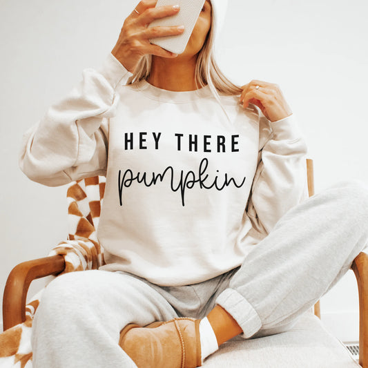 Hey there Pumpkin Sweatshirt | Gildan® 18000 Sand