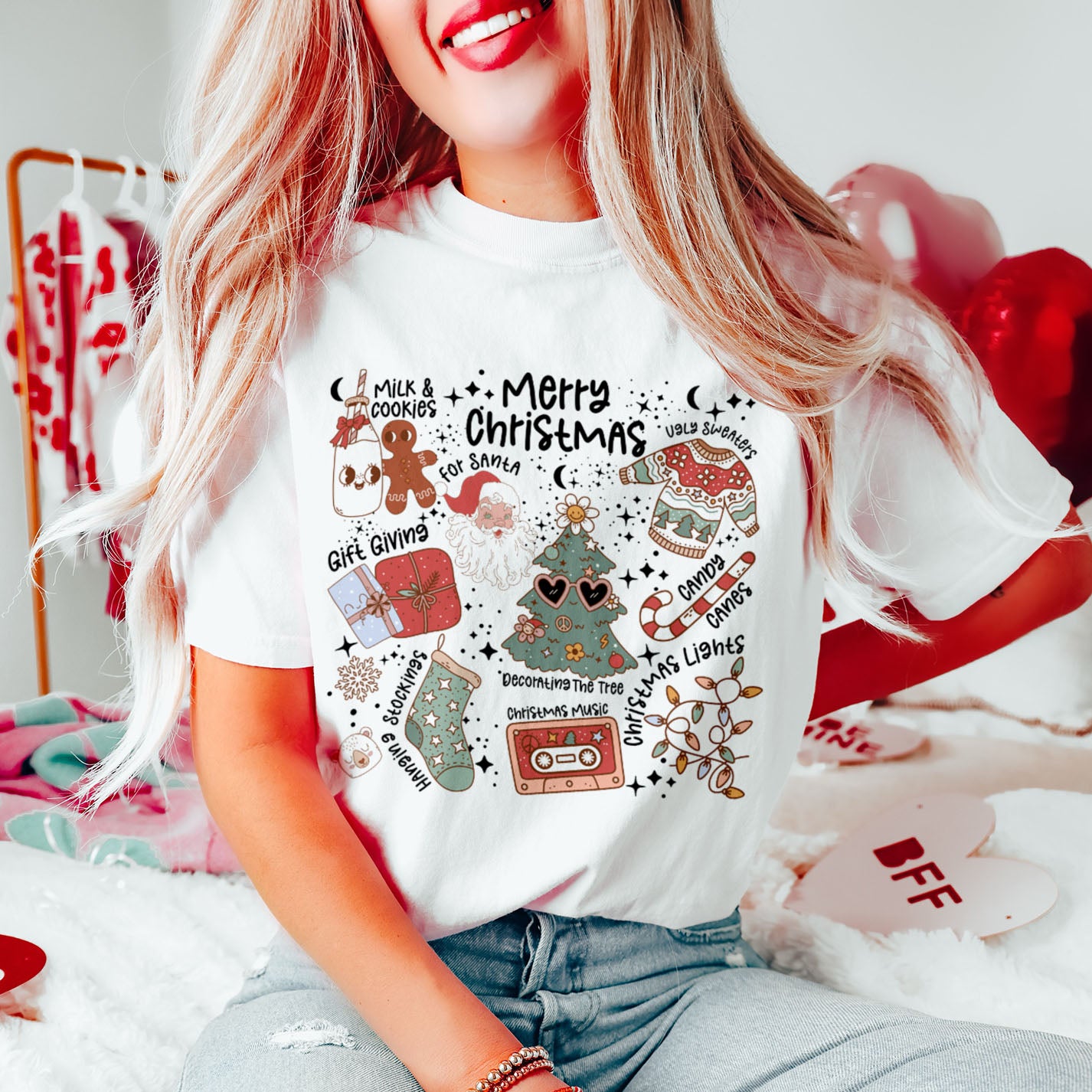 Retro Christmas T-skjorte Jul