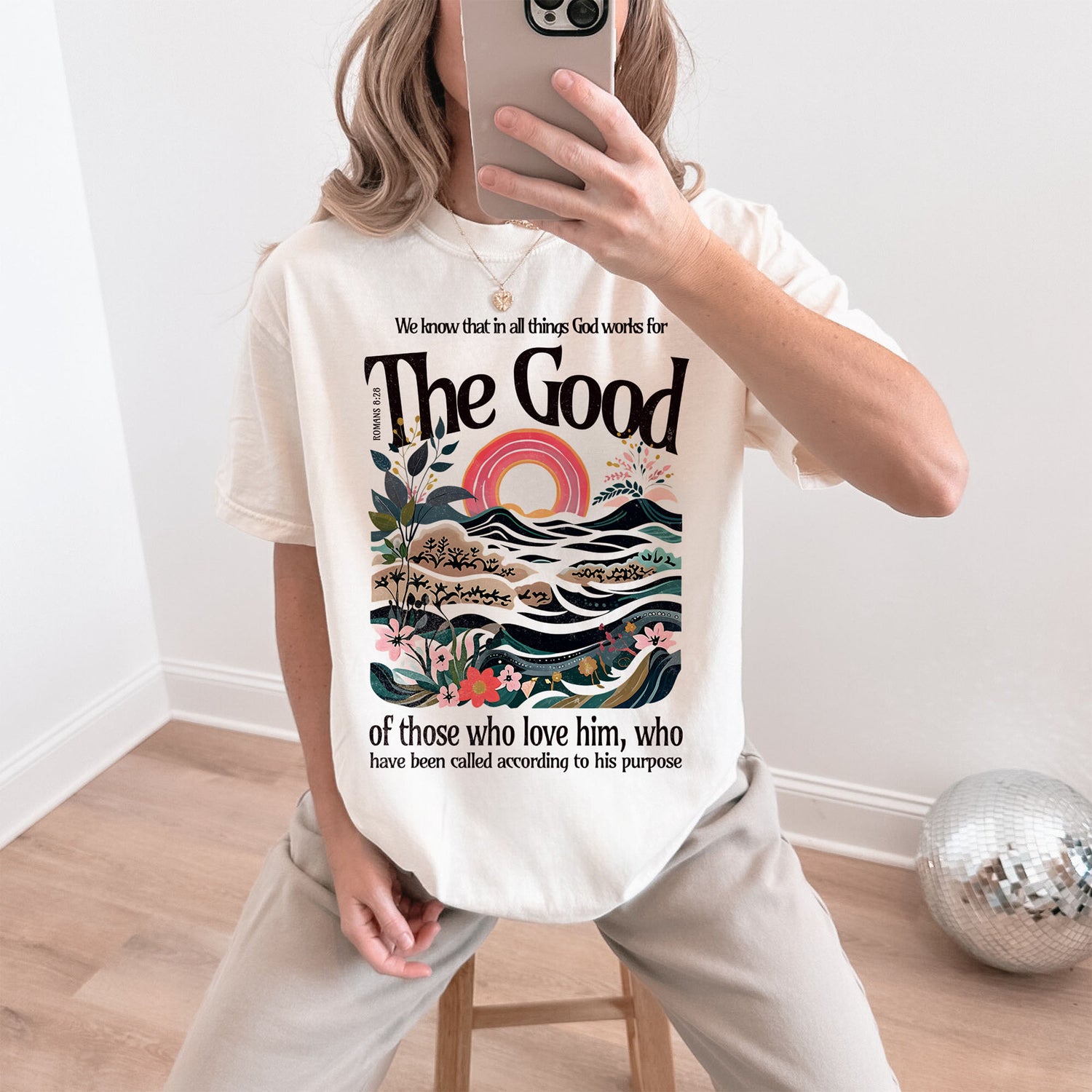 Kristen t-skjorte naturhvit