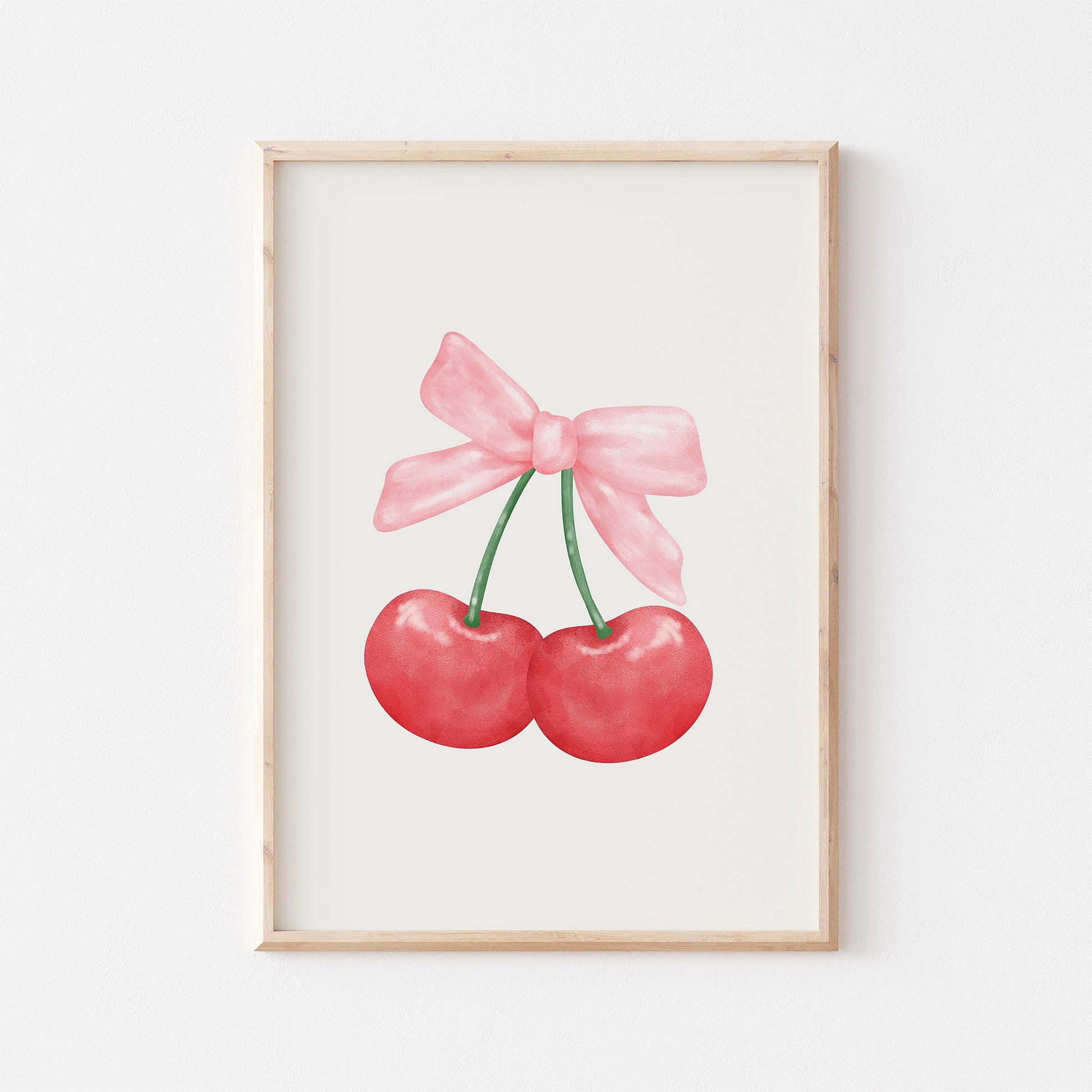 pink bow cherry plakat i Coquette stil