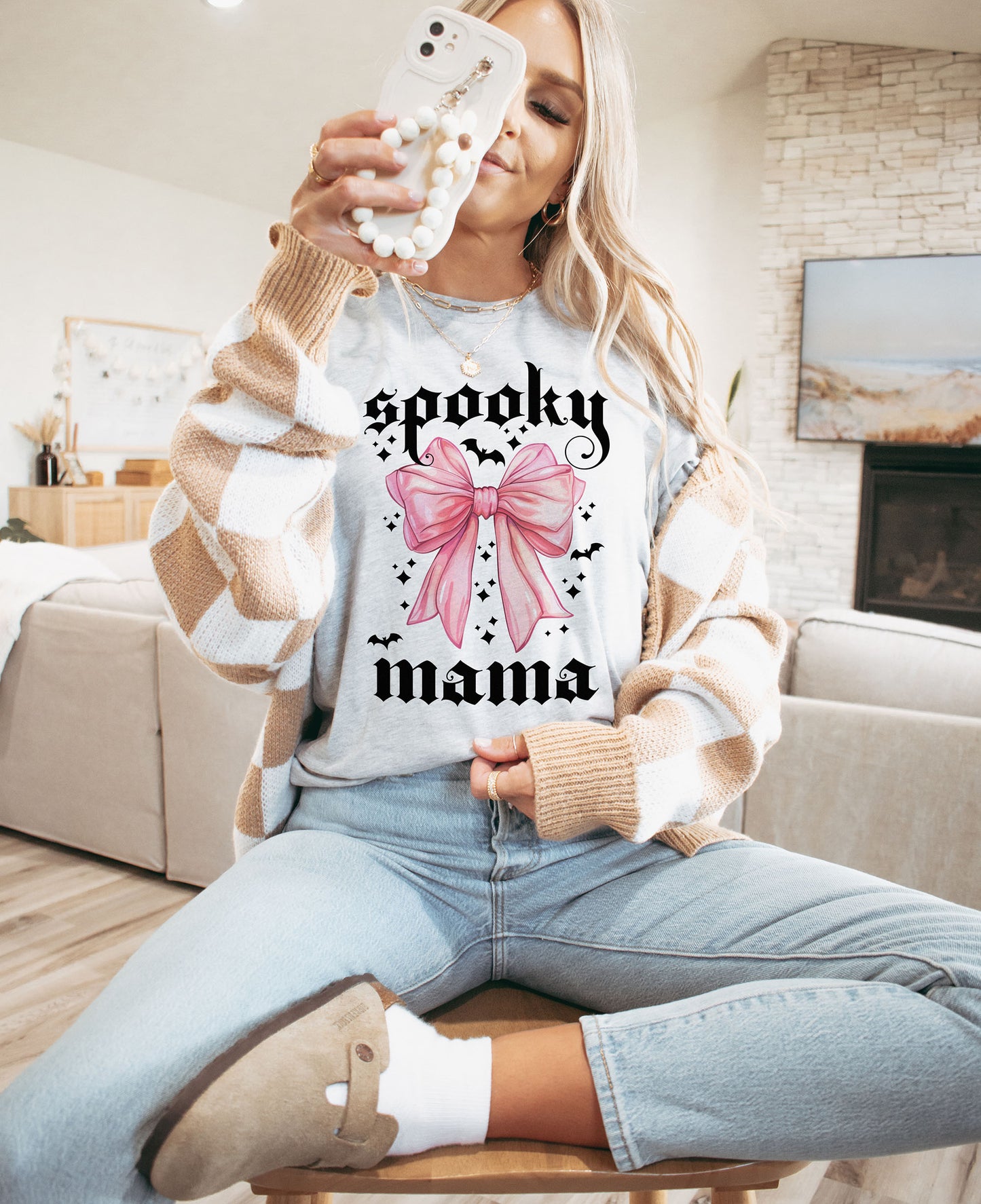 spooky mama halloween t-skjorte