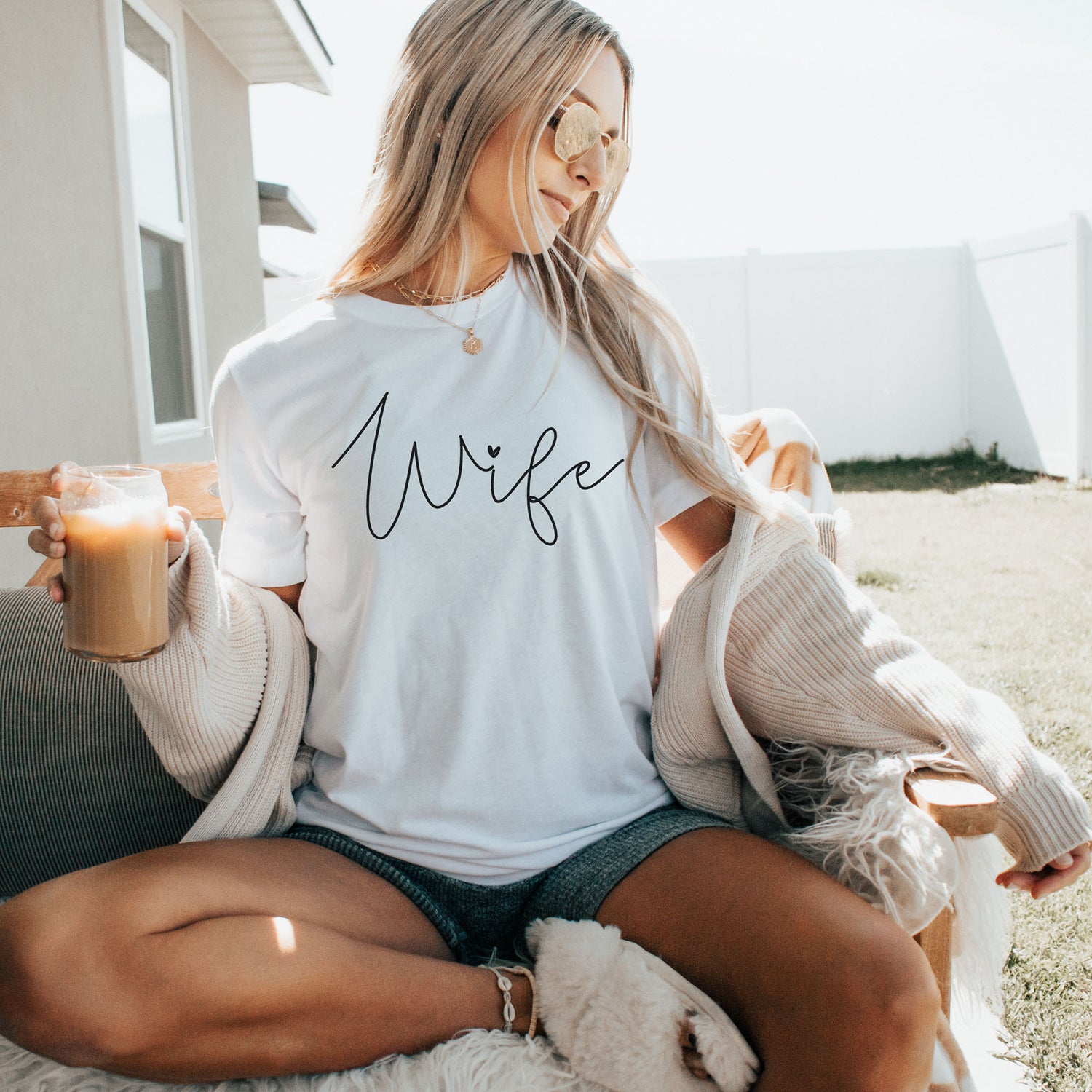 wife t-skjorte i hvit