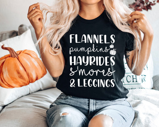 Flannels Pumpkins Hayrides T-Skjorte