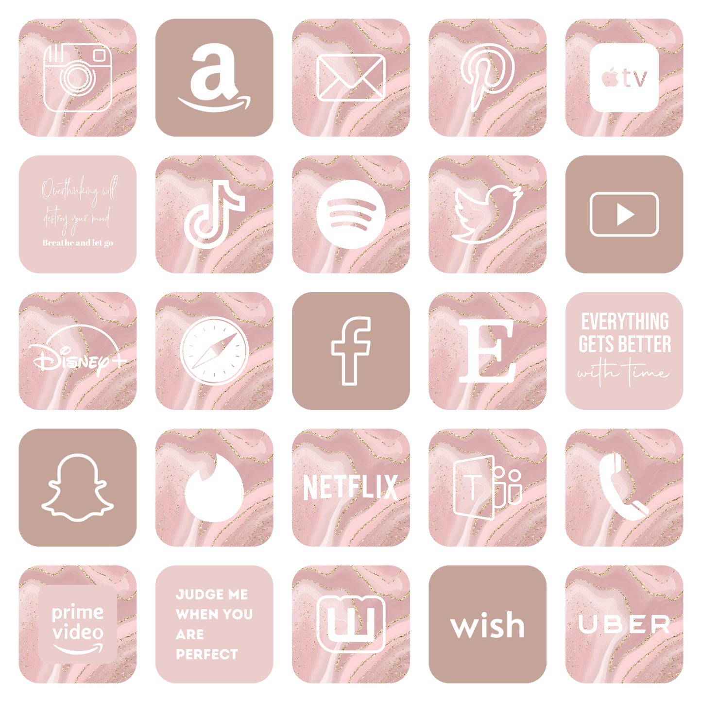 App Icons IOS Blush Marble
